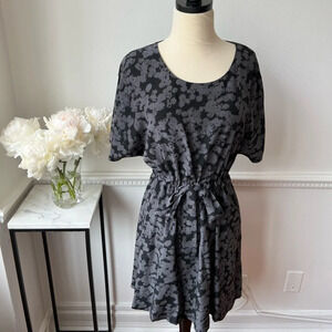 Steven Alan Silk Short Dress- Black and Gray Floral Size 0